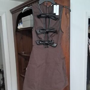 Forever 21 Brown Sheath Mini Dress Halter Sleeveless